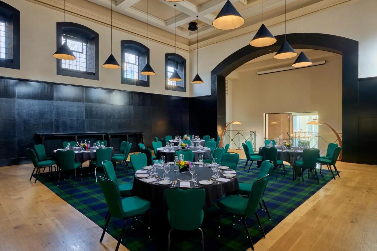 large event room with tables and chairs at Malmaison Oxford on New Road, Oxford
