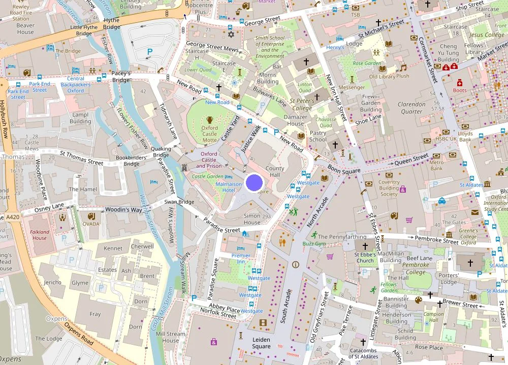 Map: Malmaison Oxford